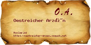 Oestreicher Arzén névjegykártya